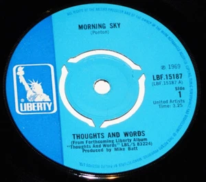 Pensamientos y palabras - Morning Sky - 1969 Reino Unido Psych 45 7" vinilo - Liberty LBF.15187 - Imagen 1 de 5