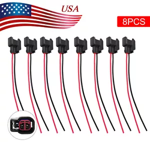 8 EV6 EV14 Fuel Injector Connector Wiring Plugs USCAR Clips Pigtail Cut/Splice - Picture 1 of 7