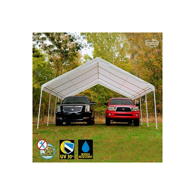 King Canopy Hercules 18 pies por 20 pies, marco de acero tono martillo de 2 pulgadas con botón Foto 1 de 4