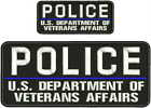 POLICE U S D O F VETERANS AFFAIRS emb patch 4x10 & 2x5 crochet sur dos noir/blanc