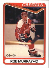 1990-91 O-Pee-Chee Capitals Hockey Card #460 Rob Murray RC