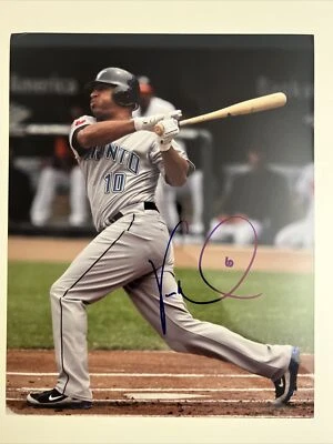 VERNON WELLS TORONTO BLUE JAYS SIGNED AUTOGRAPHED 8x10 PHOTO - Image 1 of 2