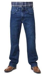 NUEVO Pantalones de mezclilla para hombre Axel azul oscuro ajustados corte bota talla 34 x 32 elásticos precio de venta sugerido por el fabricante 59,00 USD - Imagen 1 de 11