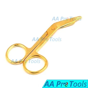 AA Pro: Lister Bandage Scissor 3.5" Full Gold Plated Basic Student Instruments - Picture 1 of 3