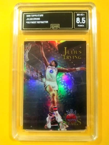 JULIUS ERVING 1996 Topps Stars NBA Card # 115 GMA 8.5 Finest Refractor - Picture 1 of 2