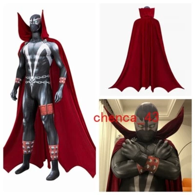 Superhero Spawn Jumpsuit Cloak Suit Cosplay Costume Halloween Men's Outfits Prop - Image 1 of 4