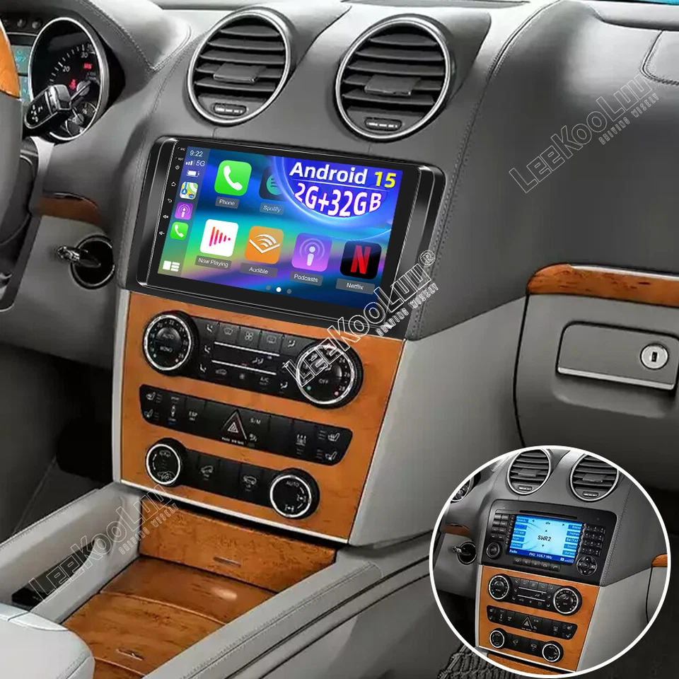 Radio de coche estéreo CarPlay GPS Android 15 para Mercedes-Benz ML350 GL450 2007-2011 Foto 1 de 4