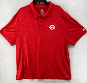 Camisa Polo Cincinnati Reds Para Hombres 2XL Roja Majestuosa Genial Base Golf Logo Ligera - Imagen 1 de 12