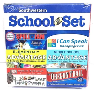 Southwestern School Set PC 6 CD DVD 1042704 Spell Jam I Can Speak Oregon Trail  - Picture 1 of 3