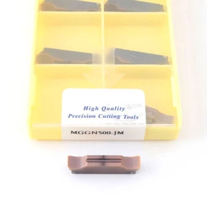 10PCS MGGN500-JM 5.0MM CNC Carbide Cut Off Grooving Inserts For Stainless Steel - Picture 1 of 2