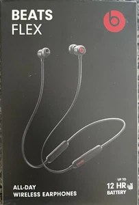 APPLE BEATS FLEX ALL DAY WIRELESS EARPHONES COLOR: BLACK MYMC2LLA GENUINE - Picture 1 of 3