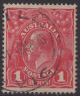 Australia Kgv 1D Red Sw Scarlet-Red, ?Nhill? Vic Mar 6 1916 Pmk