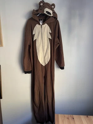 Komar Niños Niños Grande 10/12 Pijama Oso Mono Mono Marrón Una Pieza Foto 1 de 3