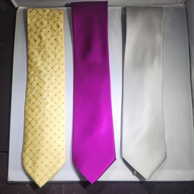 BRIONI Gray, Purple,  Gold Silk Men’s Tie HandMade In Italy - Image 1 of 4