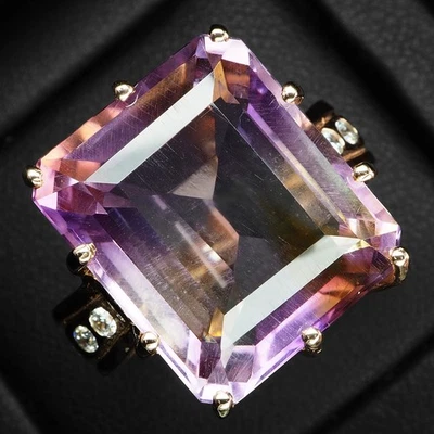 Shiny Multicolor Tourmaline Baguette 23.35Ct 925 Sterling Silver Rose Gold Rings - Image 1 of 4