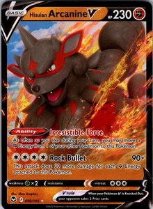 Hisuian Arcanine V Ultra Rare SWSH12: Silver Tempest 090/195 Near Mint - Picture 1 of 2