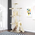 Cat Tree Play Tower Indoor, 181cm Cats Activity Center Scratch Post Beige