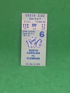 11/10/1979 Clemson Tigers at North Carolina Tar Heels Football Ticket Stub - Picture 1 of 2