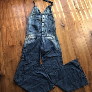 Miss Sixty Collection Ombré Lightweight Denim Halter Jumpsuit Size Small RARE! - Picture 1 of 12