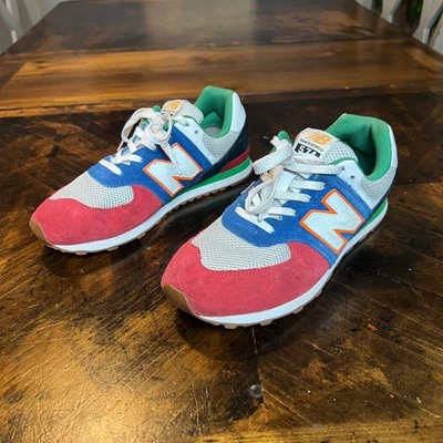 New Balance 574 Tenis Niños Colorido Gamuza Malla Estilo Retro Zapatos Niños Talla 7 Foto 1 de 4