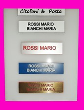 TARGHETTA PERSONALIZZATA PER CITOFONO O POSTA VARI COLORI anche ADESIVA