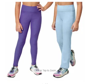 Mondetta Girls 2 Pack Mesh Leggings and Bootcut Pant Large 14/16 - Purple Blue - Picture 1 of 4
