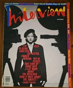 INTERVIEW Magazine October 1991 - Jodi Foster Cover - Great Read Great AD Pics - Picture 1 of 2