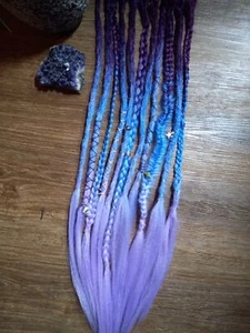 Synthetische Dreadlocks Extensions Ombre Lila 24 Zoll - Bild 1 von 3