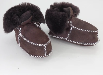 Botas Bebé Piel de Cordero Botines Invierno Zapatos Marrón Suela 13 cm M 18 meses Foto 1 de 4