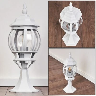 Sockelleuchte weiß Außen Leuchte Lampe Garten Wege Laterne Beleuchtung klassisch - Bild 1 von 4