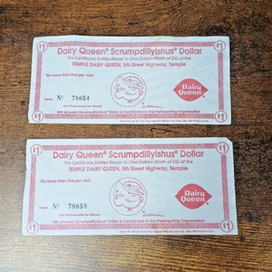 Lot of Vintage 2 Dairy Queen Scrumpdillyishus Dollars - Picture 1 of 3