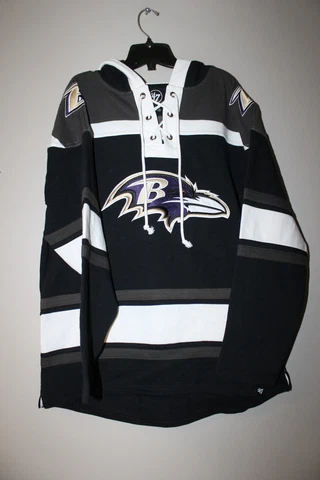 New NFL Baltimore Ravens old time jersey style midweight cotton hoodie men's XXL Cover