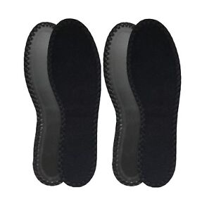 2 Pairs Cotton Terry Cloth Barefoot Insoles for Sockless Shoes, Sweat Absorption