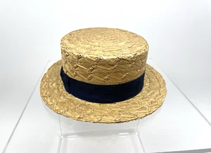 VTG OLNEY HEADWEAR STRAW BOATER ENGLAND HAT, Size ~7 - Picture 1 of 21