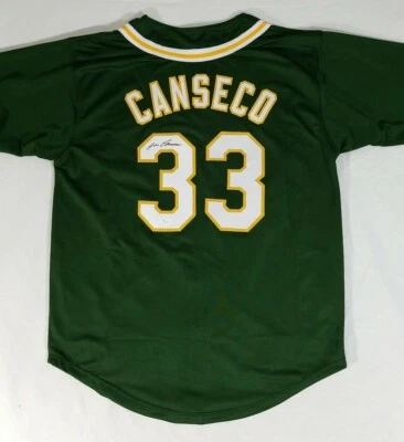 JOSE CANSECO Signed Oakland Athletics #33 Baseball Sewn Jersey JSA Certified COA - Image 1 of 4
