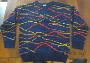 NEW Hanna Andersson Boys Navy Multicolor Color Stripes Pullover Sweater 120 6/7