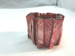 Mother of Pearl Bracelet, Shell Bangle, Maroon, Beautiful - Picture 1 of 6