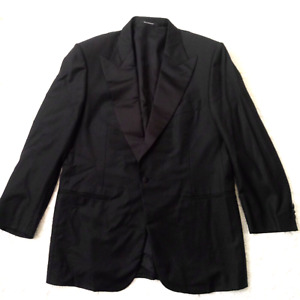 Ermenegildo Zegna Tuxedo Jacket Blazer Black 100% Wool 44" Chest Men Evening