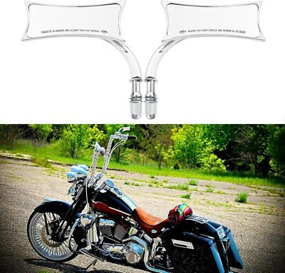 8mm Motorcycle Irregular Side Mirrors for Harley Road King Street Electra Glide - Image 1 of 4