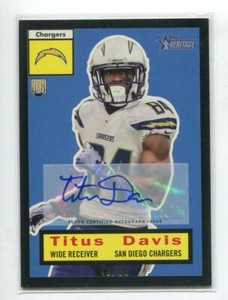 2015 Topps Heritage Black Autograph Titus Davis/56 San Diego Chargers