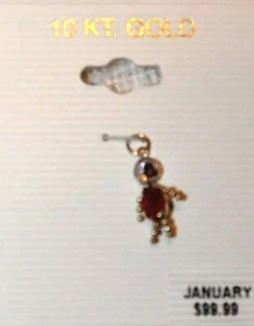Sterling Creations Sterling Silver JANUARY Boy Charm Pendant Garnet Birthstone - Picture 1 of 1