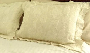 FUNDA DE ALMOHADA DE COLECCIÓN DAVID SAINT CLAIRE CREMA COLCHÓN 25"" X 16"" SHABBY CHIC - Imagen 1 de 10