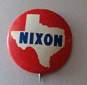 1968 NIXON Map of Texas president 1" tin litho pinback button z - Picture 1 of 1