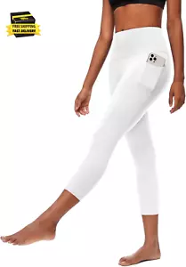 Capri Leggings with Pockets High Waisted Capri Leggings for Women Workout Yoga P - Picture 1 of 6