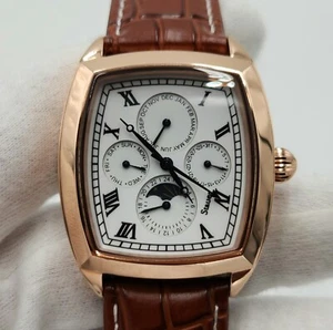 Stauer Men's Rose Gold Tone Case & White Dial Multifunction Mechanical Watch - Picture 1 of 18