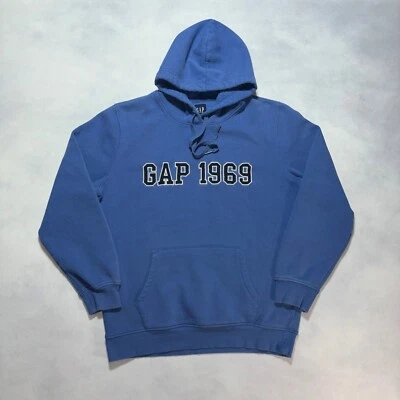 Sudadera con Capucha GAP Vintage Años 90 Bordada Deletrear Logo Azul Para Hombre Grande Y2K Foto 1 de 4