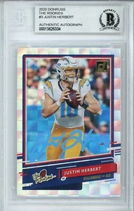 JUSTIN HERBERT Signed 2020 Donruss The Rookies RC BAS Authentic Auto - Picture 1 of 2
