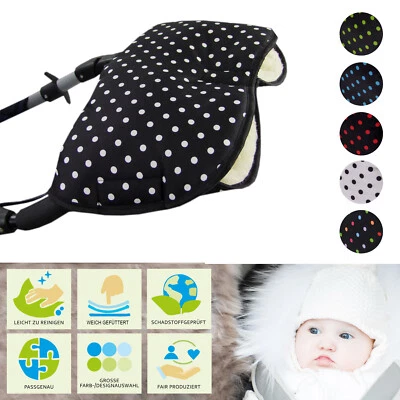 BAMBINIWELT Handschuhe MUFF Handwärmer Handmuff für Kinderwagen Wolle PUNKTE