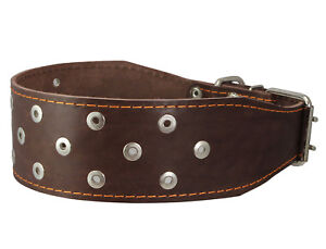 Genuine Leather Dog Collar 3" wide 17.5"-21" neck Pitbull, Boxer 