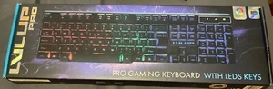 LVLUP Pro Gaming Keyboard With Light Up LED Keys Multicolor Backlight New - Afbeelding 1 van 3